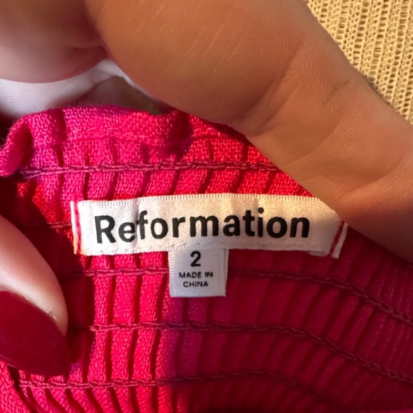 Reformation 100% linen Fuchsia Camisole Top - Picture 2 of 4